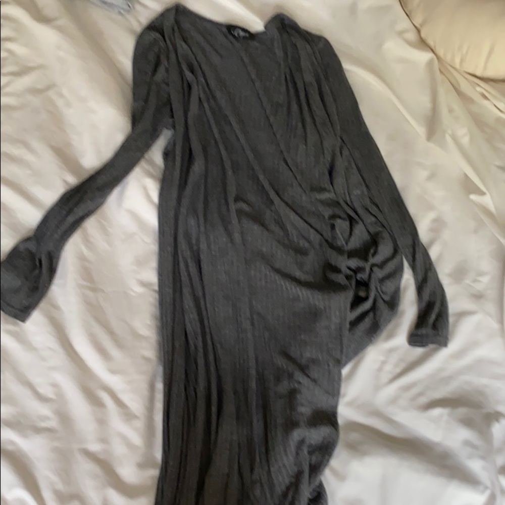 LONG SLEEVE THIN STRETCH CALF-LENGTH CARDIGAN